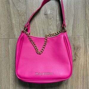 Juicy Couture Fuchsia Shoulder Bag with Gold Chain